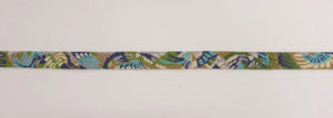 Women's Needlepoint Belt with Pastel Floral Pattern and Gilt Brass Buckle Sz. 31"