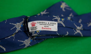 "Turnbull & Asser Polo Player On Giraffe Silk Tie w/ Jockey Cap/ Stirrup Hickok Tie Clasp" (SOLD)