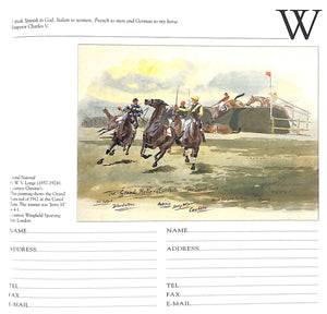 "Horse Racing Address Book" 1998 WINGFIELD, Mary Ann [compiled by]