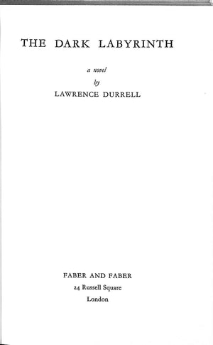 "The Dark Labyrinth" 1947 DURRELL, Lawrence