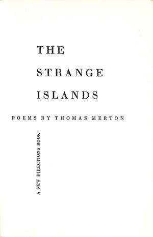 The Strange Islands Poems By Thomas Merton