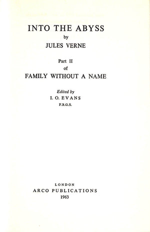 "Into The Abyss Part II Of Family Without A Name" 1963 VERNE, Jules