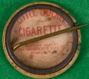 "Whitehead & Hoag Taral Little Jockey c1890s Pinback Button"