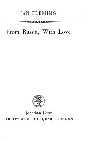 "From Russia, With Love" 1985 FLEMING, Ian