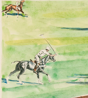 Polo Match at Intl Meadowbrook c.1930's Colour Plate by Joseph Golinkin (1896-1977)