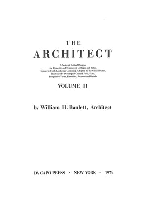 "The Architect Vol. 1 & 2" 1976 RANLETT, William H.