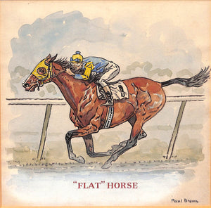 "Flat" Horse Watercolor BROWN, Paul Desmond