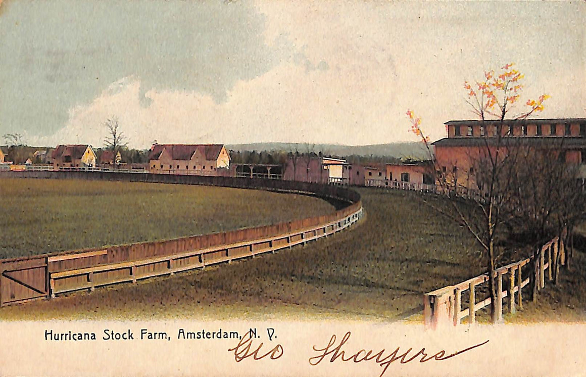 "Hurricana Stock Farm, (aka Sanford Stud Farm) Amsterdam, N.Y." 1906 Postcard (SOLD)