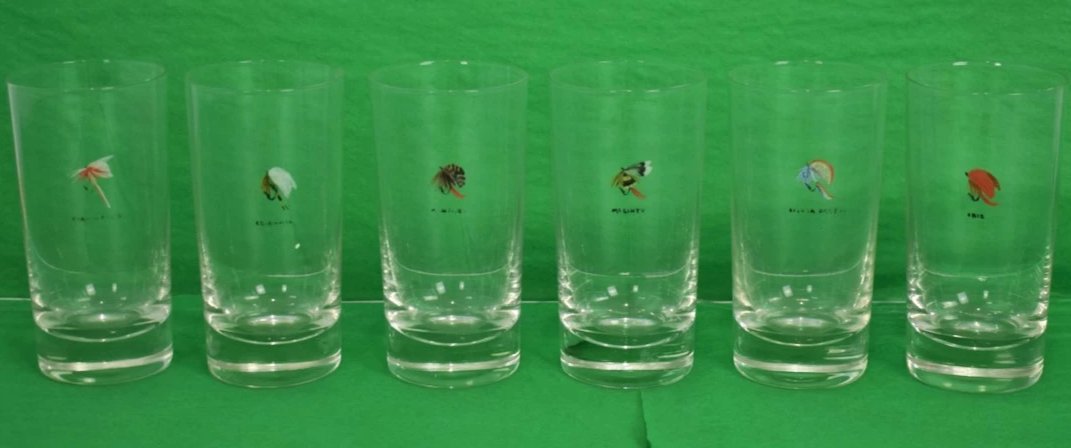 Set x 6 Carwin Trout Fly Old-Fashioned Glasses
