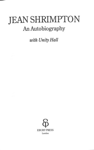 "Jean Shrimpton: An Autobiography" 1990 SHRIMPTON, Jean with HALL, Unity