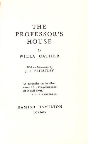 "The Professor's House" 1961 CATHER, Willa