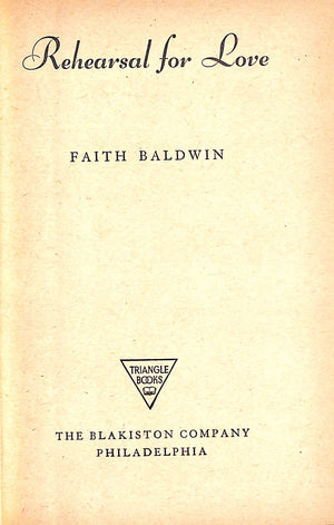 "Rehearsal For Love" 1946 BALDWIN, Faith