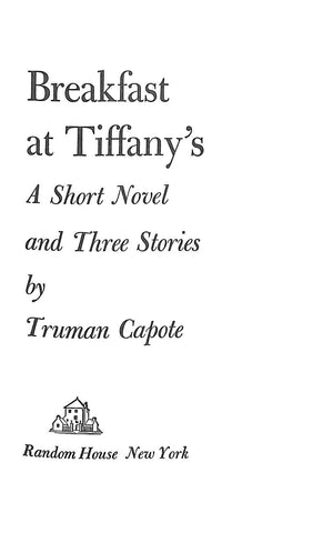"Breakfast At Tiffany's" 1958 CAPOTE, Truman