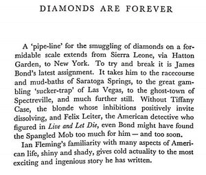 "Diamonds Are Forever" 1964 FLEMING, Ian