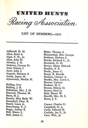 United Hunts Racing Association 1941 Spring Meeting Piping Rock Club