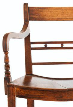 English Regency Saddle Seat Library Armchairs