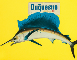 Sailfish Advert c.1964 Sign For Duquesne Pilsener Beer