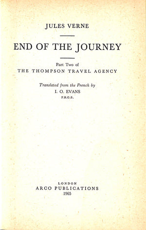 "End Of The Journey" 1965 VERNE, Jules