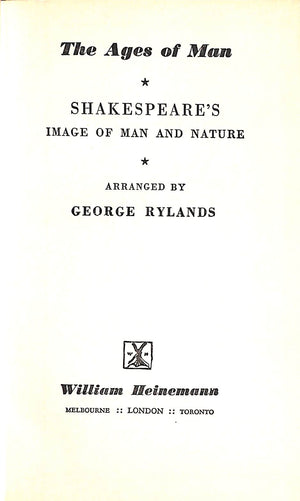 "The Ages Of Man Shakespeare's Image Of Man And Nature" 1960 RYLANDS, George
