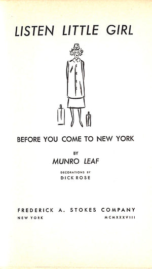 "Listen Little Girl Before You Come To New York" 1938 LEAF, Munro (SOLD)