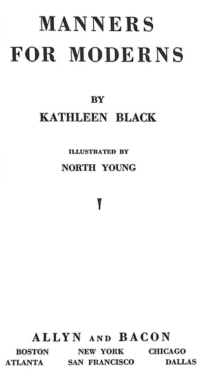 "Manners For Moderns" 1938 BLACK, Kathleen