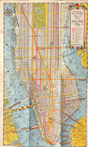 New York's Area Of Greatest Interest 1933 Map By Brooks Brothers