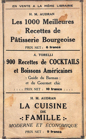 900 Recettes de Cocktails et Boissons Americaines 1927