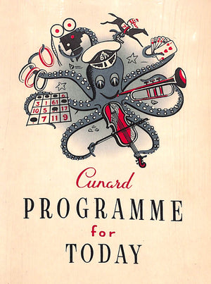 R.M.S. "Queen Mary" Cunard Programme For Today November 10, 1955