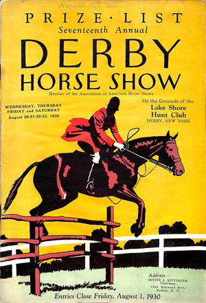 "Seventh Annual Derby, NY Horse Show" 1930