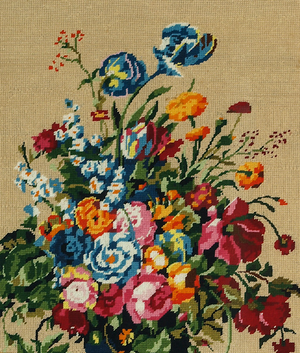 Hand-Needlepoint Floral Bouquet