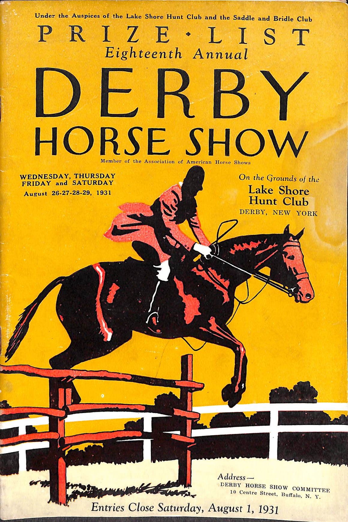 "Eighteenth Annual Derby, NY Horse Show" 1931