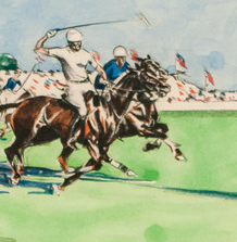 International c.1930's Polo Match at Meadowbrook by Joseph Golinkin (1896-1977) (SOLD)