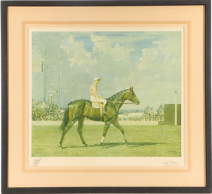 Sir Alfred Munnings Ltd Edition Lithograph of Racehorse "Solario"