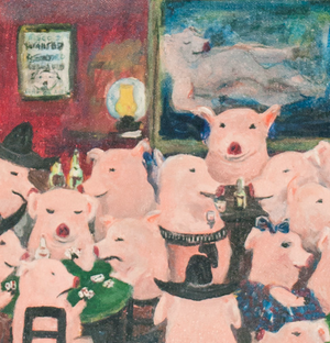 "Piglets Saloon" Oil on Canvas (SOLD)