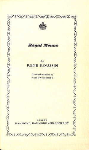 "Royal Menus" 1960 ROUSSIN, Rene