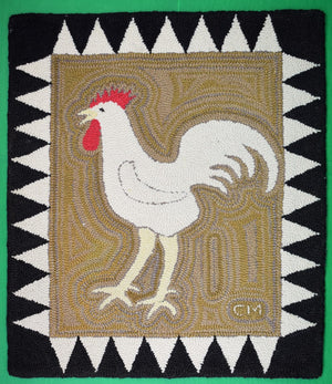 Rooster Cock Hand-Hooked Area Rug (SOLD)