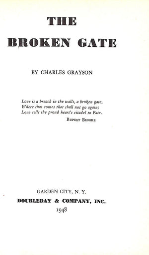 "The Broken Gate: A Novel Of Contemporary Indo China" 1948 GRAYSON, Charles