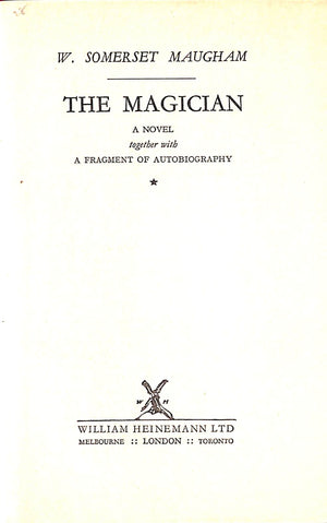 "The Magician" 1956 MAUGHAM, W. Somerset (SOLD)