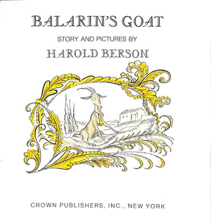 "Balarin's Goat" 1972 BERSON, Harold