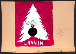 Lanvin Of Paris Original Advertising Watercolor Christmas Artwork (SOLD)
