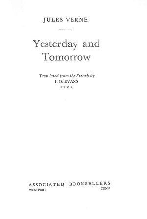 "Yesterday And Tomorrow" 1965 VERNE, Jules