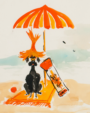 Lanvin of Paris Sun 'n Fun c1950s Watercolour