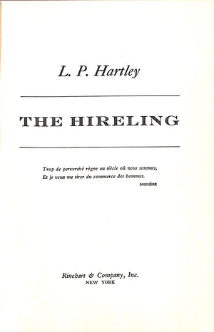 "The Hireling" 1957 HARTLEY, L.P.