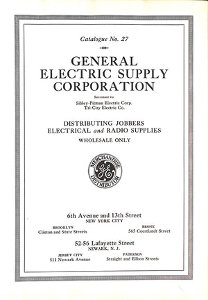 General Electric Supply Corporation Catalog 27