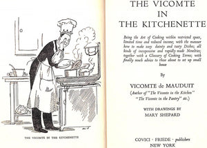 "The Vicomte In The Kitchenette" 1935 MAUDIT, Vicomte De
