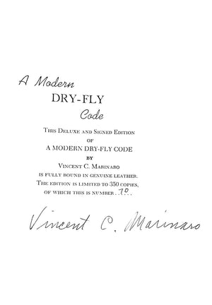 "A Modern Dry-Fly Code" 1970 MARINARO, Vincent