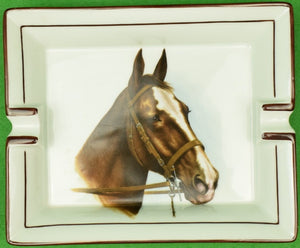 Abercrombie & Fitch French Porcelain Horse Head Ashtray