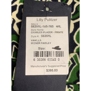 "Lilly Pulitzer Pinwale Mizner Paisley Charles Blazer" Sz: 44R/L (SOLD)