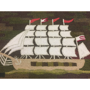 "Clipper Ship Hand-Loomed Rug" 1959 by George Wells of Locust Valley, L.I.