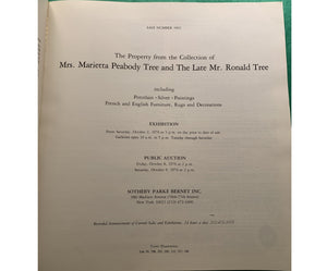 "The Property From The Collection Of Mrs Marietta Peabody Tree And The Late Ronald Tree" 1976 Sotheby's